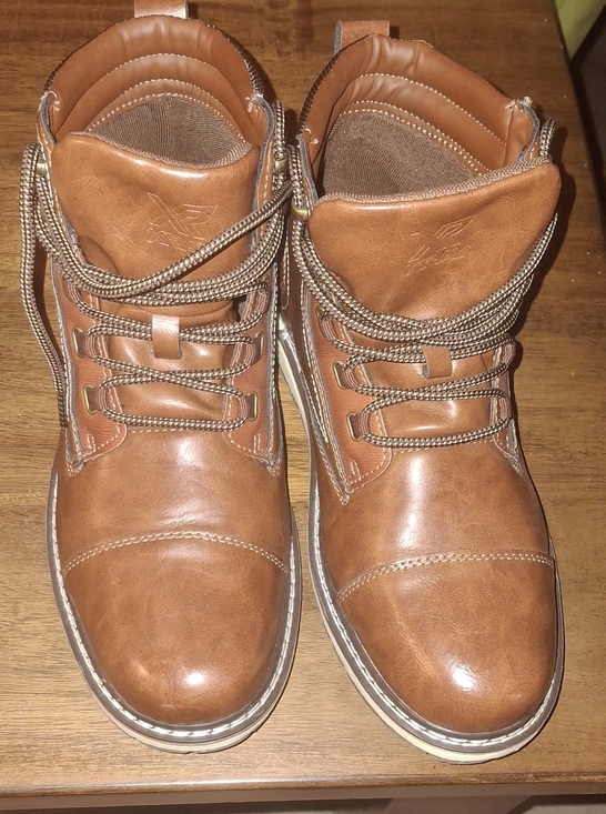 Men\'s Brown Lace-Up Work Boots with Cushioned Outsole main image 5